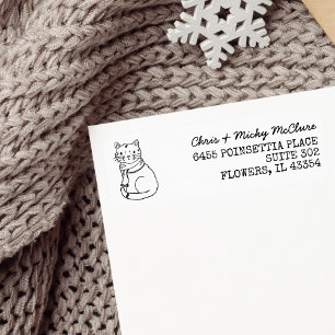 Cat in Scarf Return Address Label