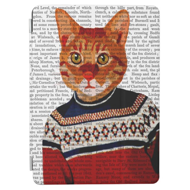 Cat in Ski Sweater 2 iPad Air Cover (Front)