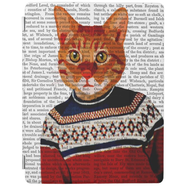 Cat in Ski Sweater 2 iPad Air Cover (Front)