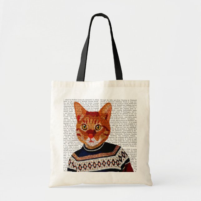 Cat in Ski Sweater 2 Tote Bag (Front)