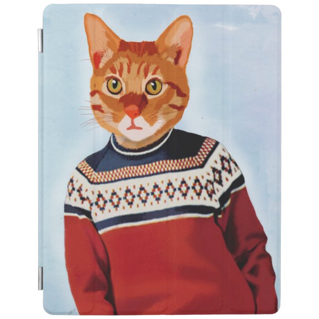 Cat in Ski Sweater iPad Air Cover (Front)