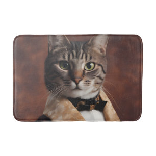 Cat in Smoking Jacket Bath Mat