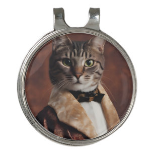Cat in Smoking Jacket Golf Hat Clip