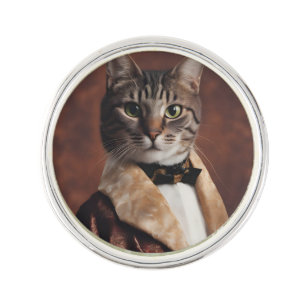 Cat in Smoking Jacket Lapel Pin