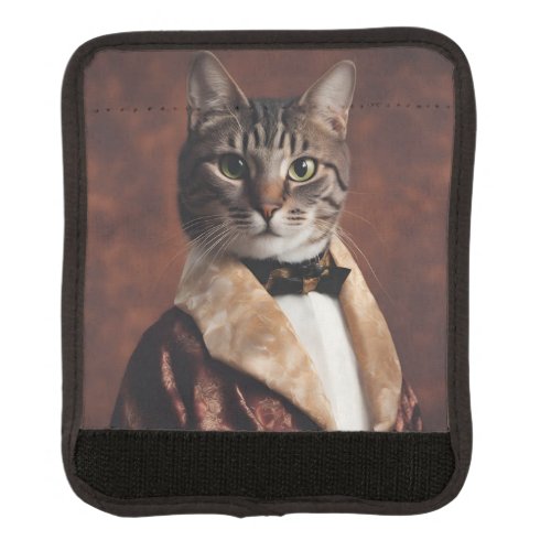 Cat in Smoking Jacket Luggage Handle Wrap