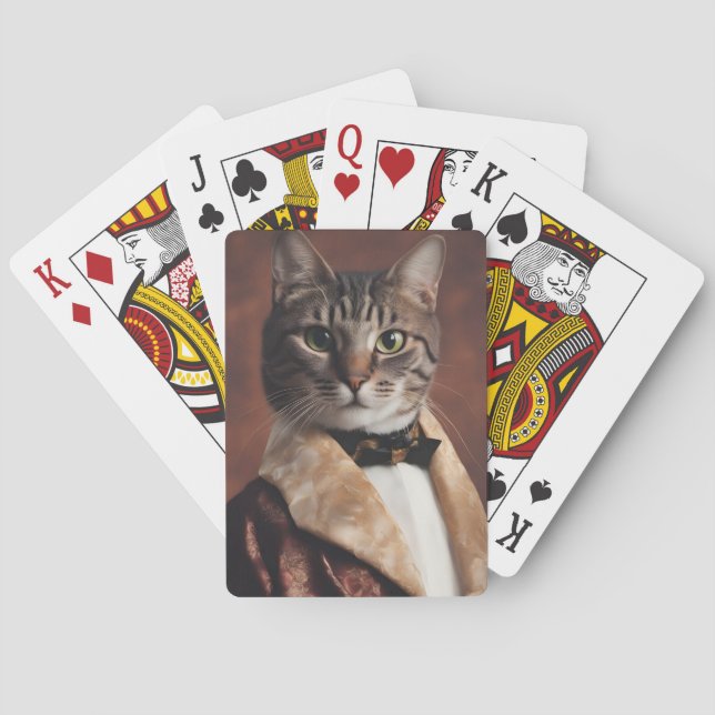 Cat in Smoking Jacket Poker Cards (Back)