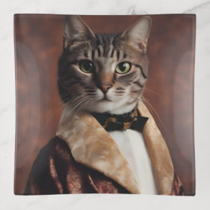 Cat in Smoking Jacket Trinket Tray