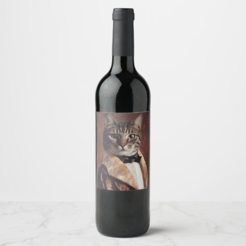 Cat in Smoking Jacket Wine Label