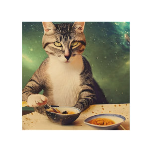 Cat in Space Eating AI Generated Art