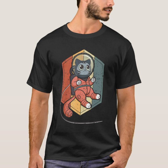 Cat in Space Space Cat Nerdy 1 T-Shirt (Front)