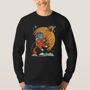 Cat in Space Space Cat Nerdy  4 T-Shirt