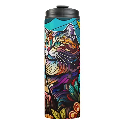 Cat in Stained Glass Tumbler