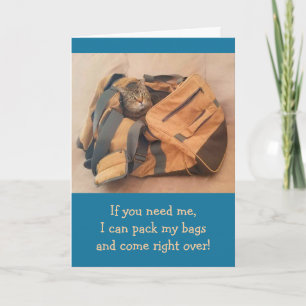 Cat in Suitcase Cancer Support Card