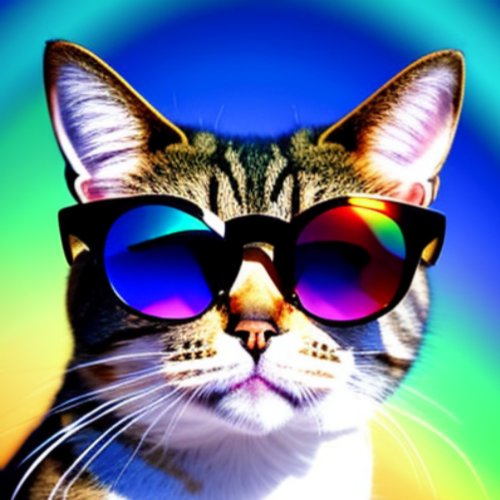  Cat in Sunglasses  Head Face T_Shirt 