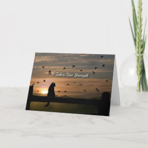 Cat in Sunset Sympathy Put Cat to Sleep Card