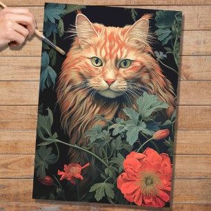 Cat in Tapestry 2 Decoupage Paper