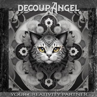 Cat in Tattoo Style -Decoupage- Tissue Paper