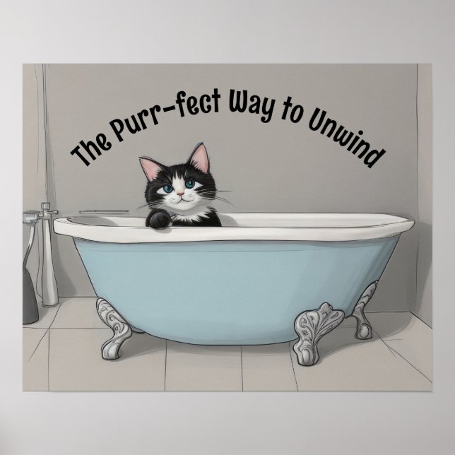 Cat in the Bathtub Poster (Front)