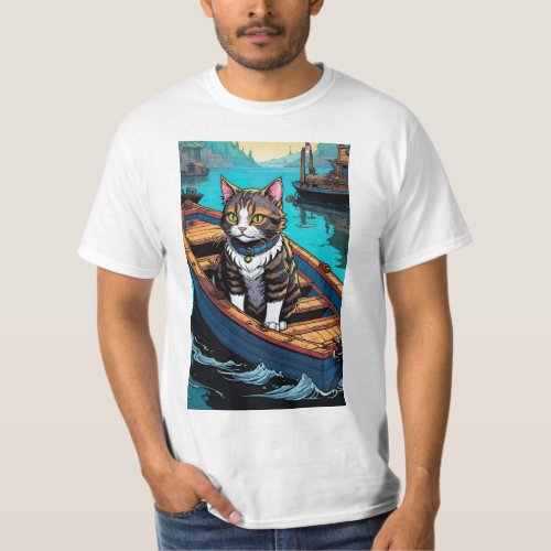 cat in the boat T_Shirt