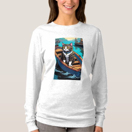 Cat in the boat T_Shirt