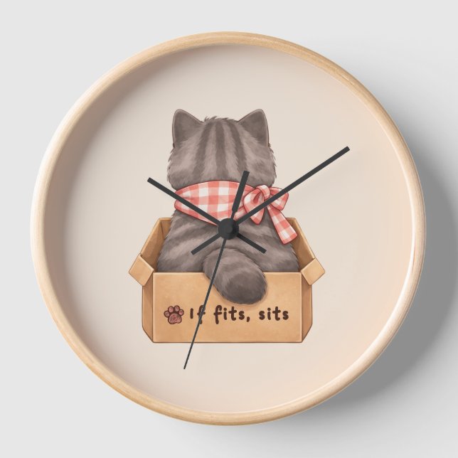 Cat in The Box Clock (Front)
