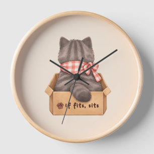 Cat in The Box Clock