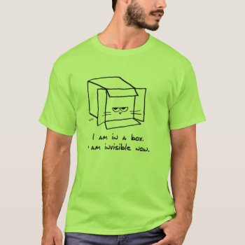 Cat In The Box - Funny Cat Guy Tshirt by FunkyChicDesigns at Zazzle