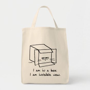 Cat In The Box - Funny Cat Market Tote by FunkyChicDesigns at Zazzle