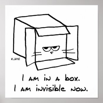 Cat In The Box - Funny Cat Poster by FunkyChicDesigns at Zazzle