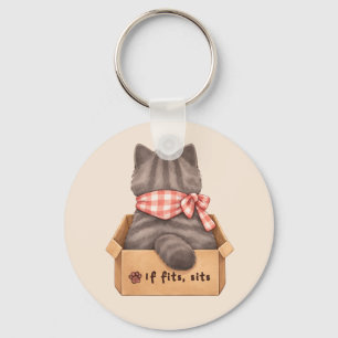 Cat in The Box Keychain