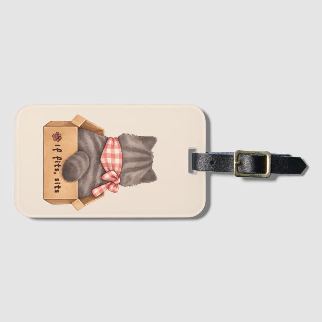 Cat in The Box Luggage Tag (Front Horizontal)