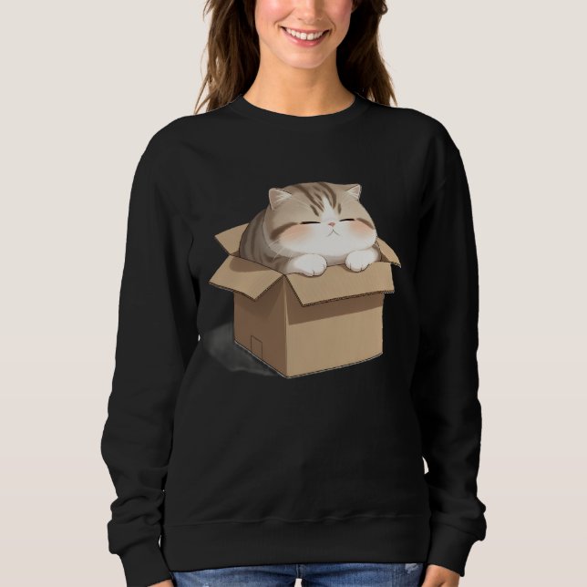 Cat in the Box T-Shirt Sweatshirt (Front)