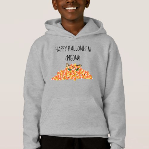 Cat in the Candy Corn Funny Halloween T_Shirt Hoodie