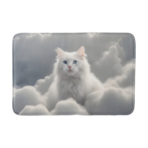 Cat in the clouds bath mat