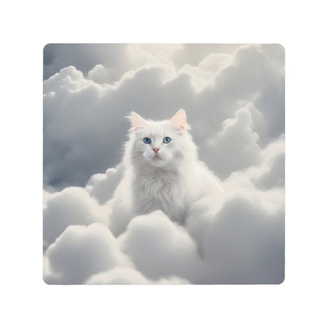 Cat in the clouds metal print (Front)