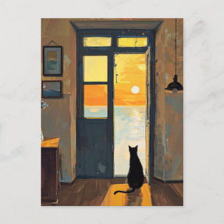Cat in the Doorway Postcard