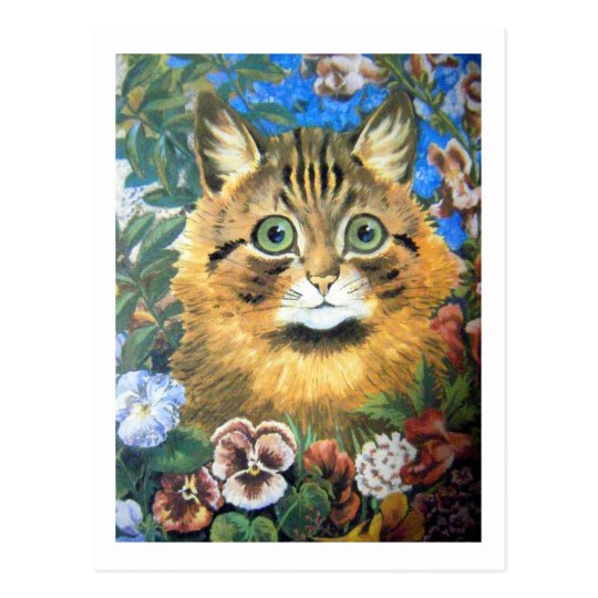 Cat in the flower, Louis Wain Postcard | Zazzle.com