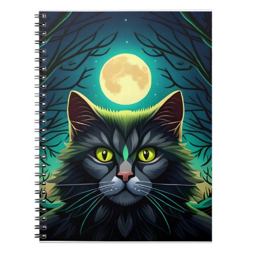 Cat in the forestSpiral Photo Notebook