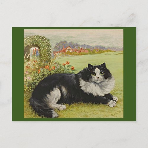 Cat in the Garden by Louis Wain Postcard