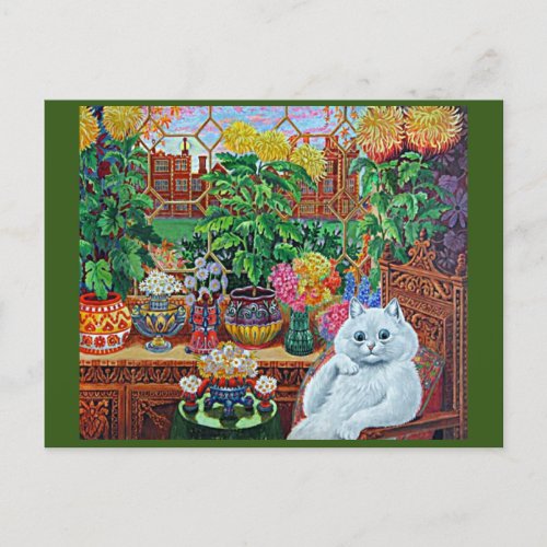 Cat in the Garden Room by Louis Wain  Card 