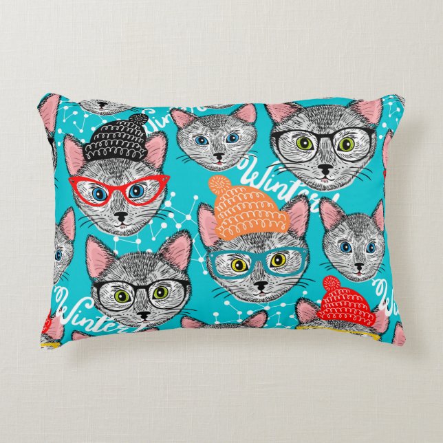 Cat in the hat accent pillow (Front)