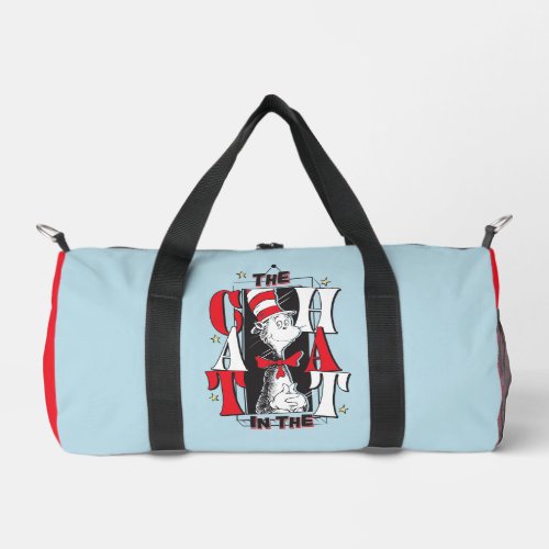 Cat In the Hat  BW Text Duffle Bag