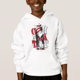 Cat In the Hat B&W Text Hoodie