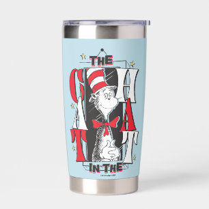 Cat In the Hat   B&W Text Insulated Tumbler
