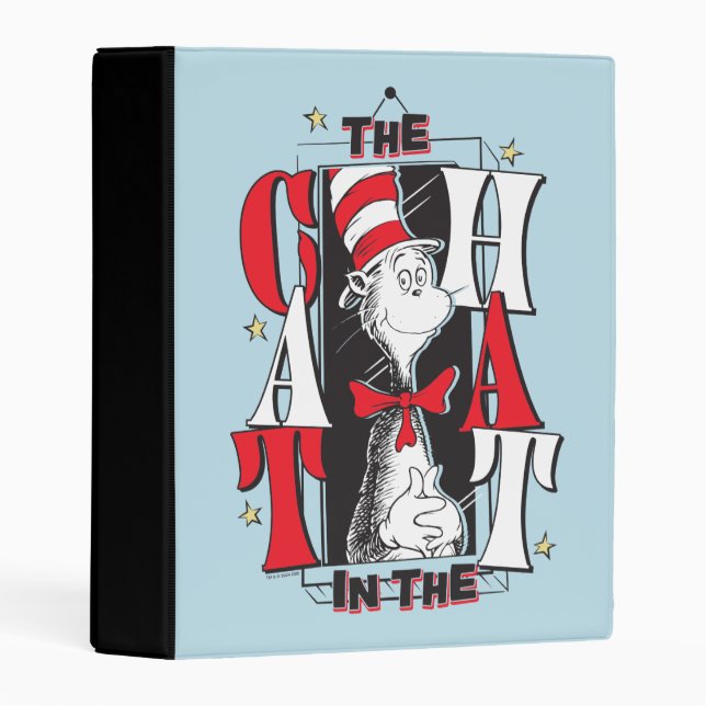 Cat In the Hat | B&W Text Mini Binder (Front/Spine)