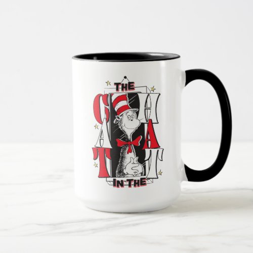 Cat In the Hat  BW Text Mug