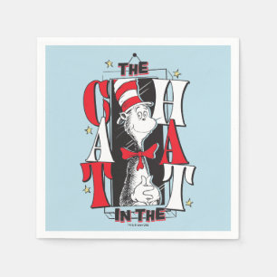 Cat In the Hat B&W Text Napkins