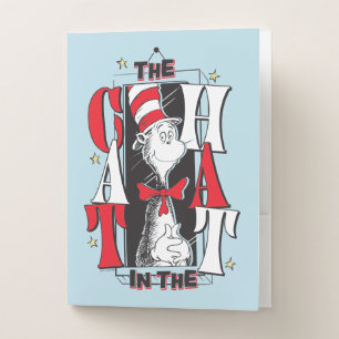 Cat In the Hat B&W Text Pocket Folder