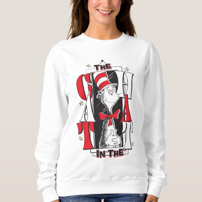 Cat In the Hat | B&W Text Sweatshirt (Front)
