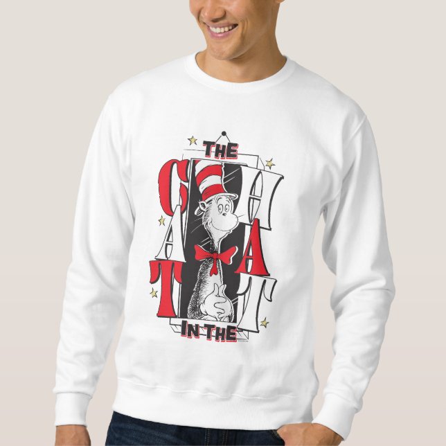 Cat In the Hat | B&W Text Sweatshirt (Front)